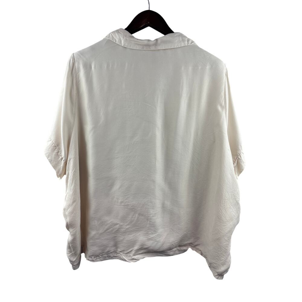 Women’s Dissh Size 10 Cream Short Sleeve Button Up - Picture 3 of 4
